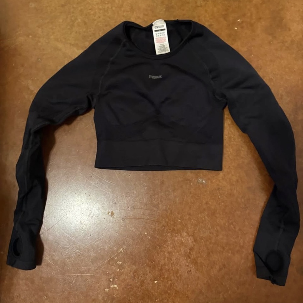 Gymshark Women's Black Long Sleeve Crop Top